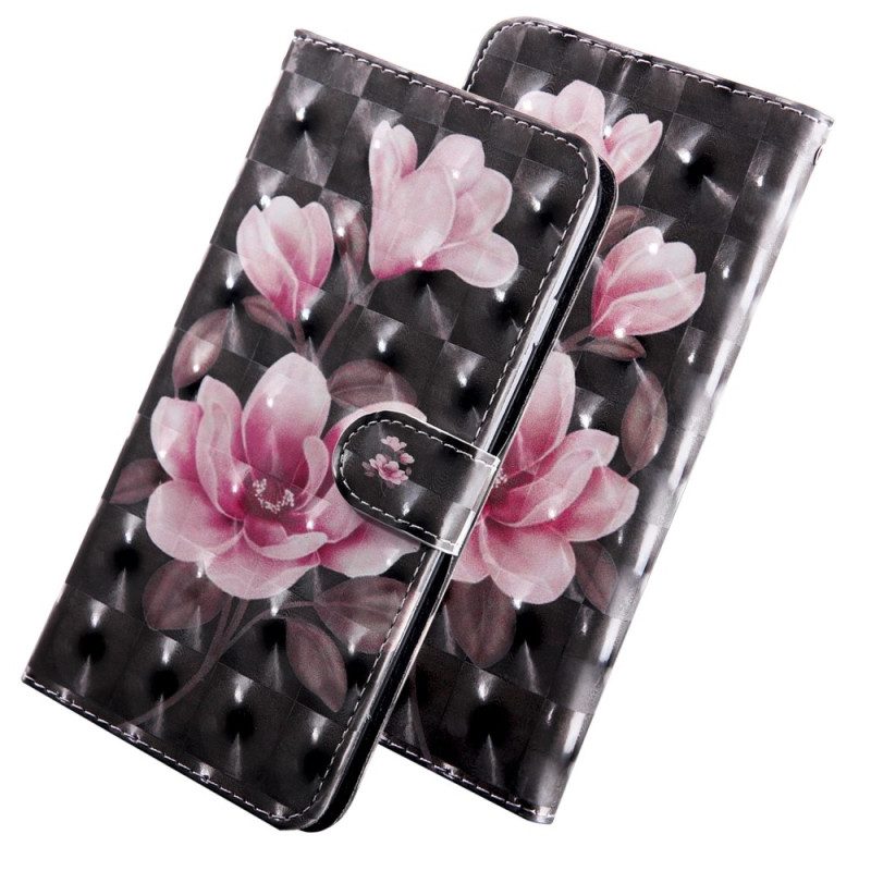 Flip Case Für Oppo A54 5G / A74 5G Blumen Mit Schlüsselband