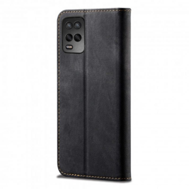 Schutzhülle Für Oppo A54 5G / A74 5G Flip Case Denim-stoff