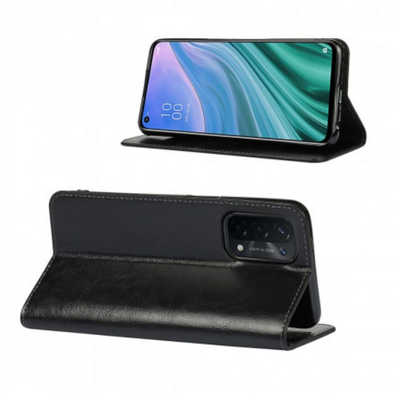 Schutzhülle Für Oppo A54 5G / A74 5G Flip Case Echtes Leder