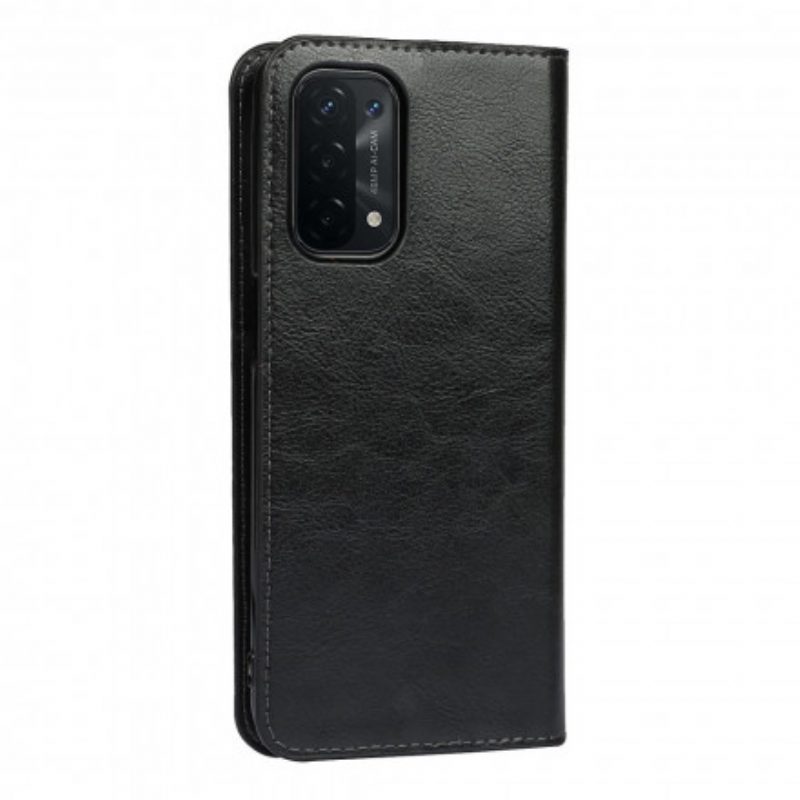 Schutzhülle Für Oppo A54 5G / A74 5G Flip Case Echtes Leder