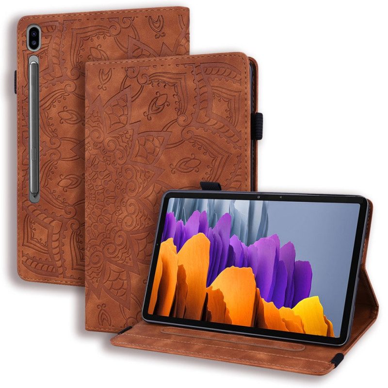 Case Für Samsung Galaxy Tab S9 Fe Blumenmuster Und Stifthalterriemen