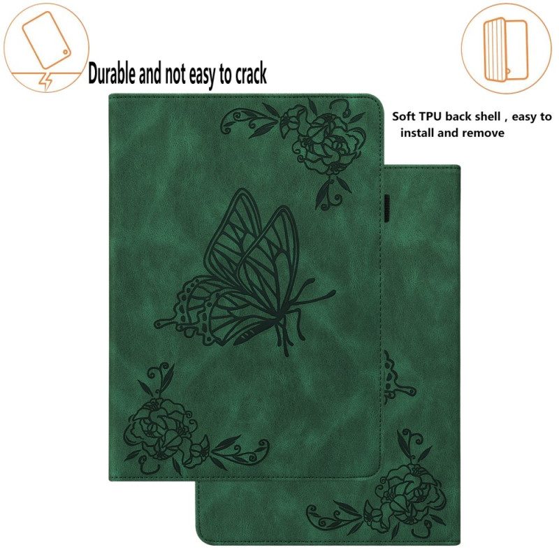 Case Samsung Galaxy Tab S9 Fe Handyhülle Schmetterlinge Und Blumen