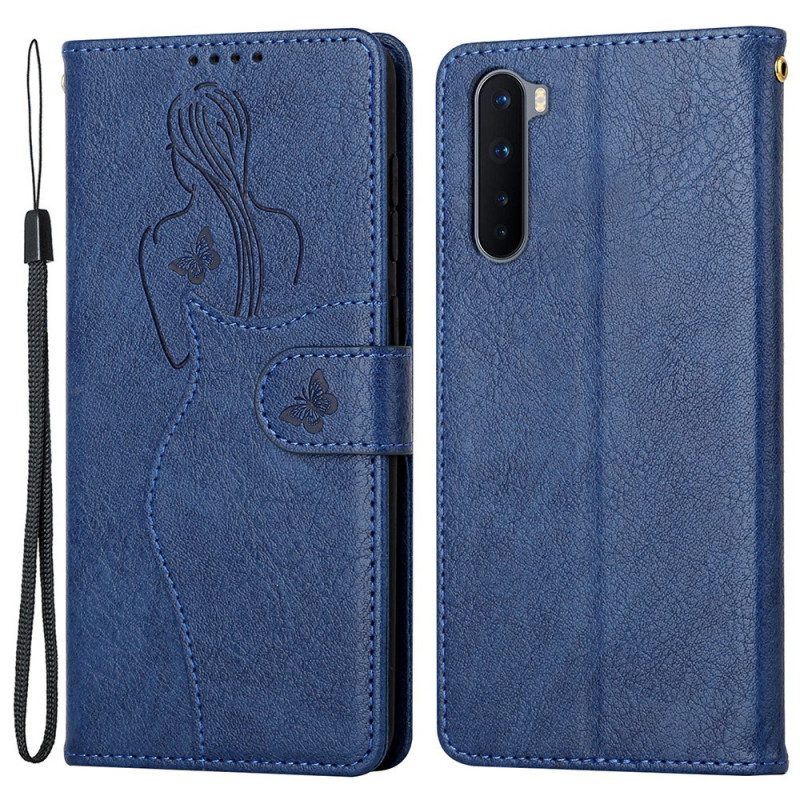 Flip Case Für OnePlus Nord Kunstleder-silhouette