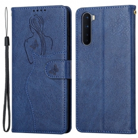 Flip Case Für OnePlus Nord Kunstleder-silhouette