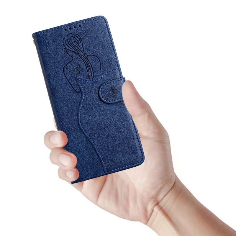 Flip Case Für OnePlus Nord Kunstleder-silhouette