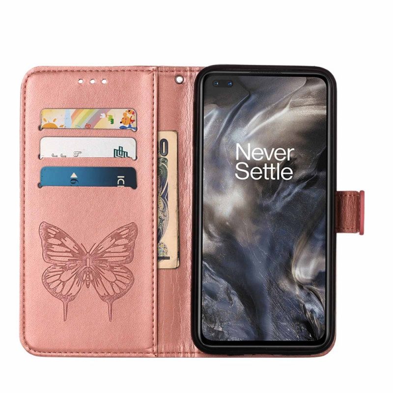 Flip Case Für OnePlus Nord Schmetterlingsdesign