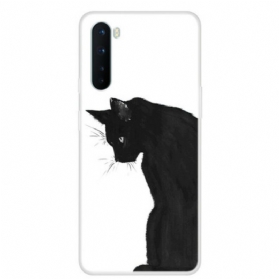 Handyhülle Für OnePlus Nord Nachdenkliche Schwarze Katze