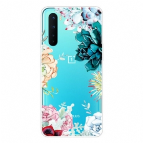 Handyhülle Für OnePlus Nord Nahtlose Aquarellblumen