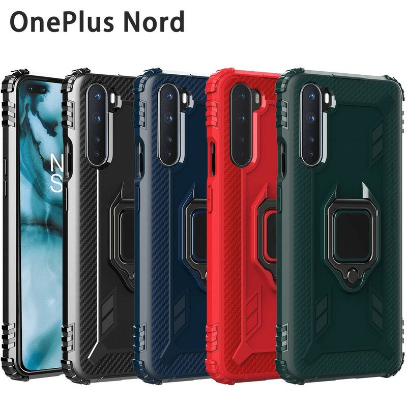 Handyhülle Für OnePlus Nord Ring Und Kohlefaser