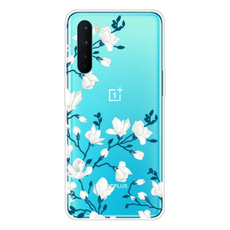 Handyhülle Für OnePlus Nord Weiße Blumen