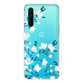 Handyhülle Für OnePlus Nord Weiße Blumen