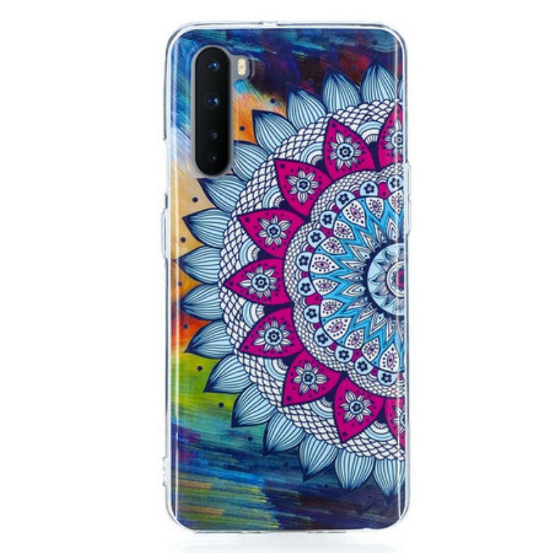 Hülle Für OnePlus Nord Fluoreszierendes Buntes Mandala