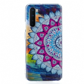 Hülle Für OnePlus Nord Fluoreszierendes Buntes Mandala