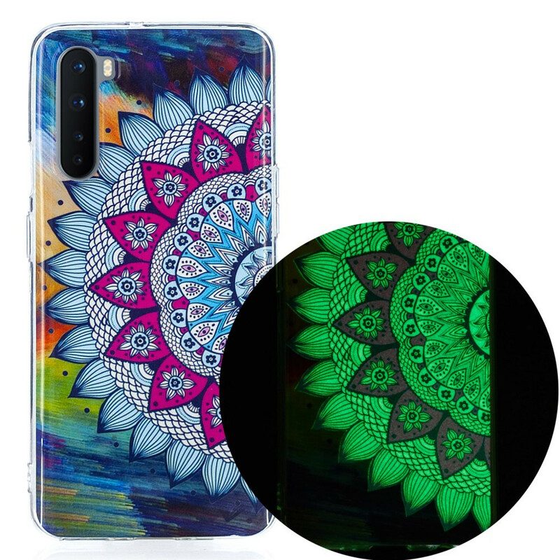 Hülle Für OnePlus Nord Fluoreszierendes Buntes Mandala