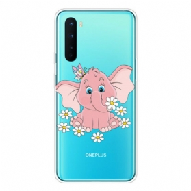 Hülle Für OnePlus Nord Nahtloser Rosa Elefant