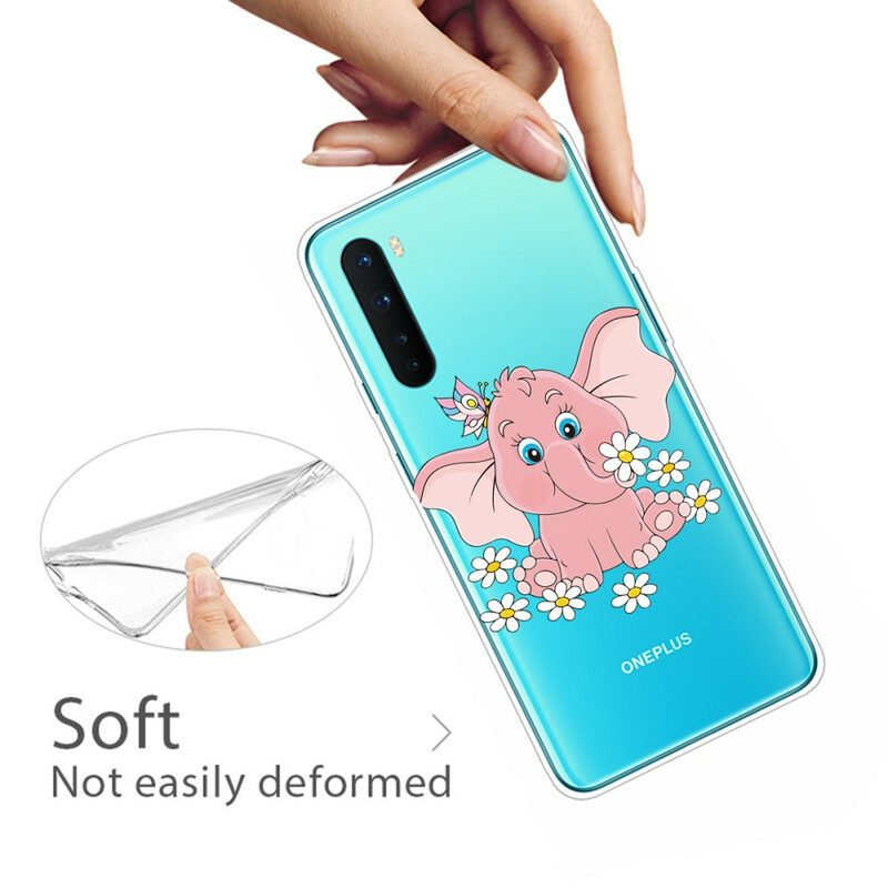 Hülle Für OnePlus Nord Nahtloser Rosa Elefant