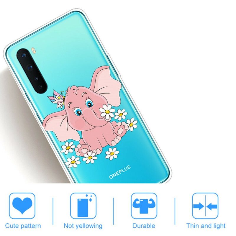 Hülle Für OnePlus Nord Nahtloser Rosa Elefant