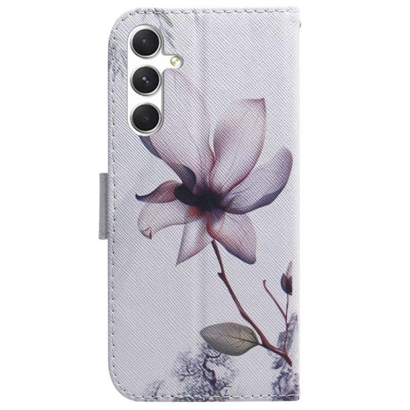 Lederhüllen Für Samsung Galaxy S24 Plus 5g Rosa Blume