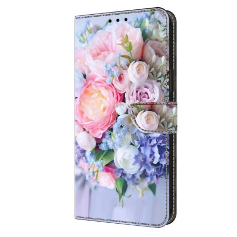 Lederhüllen Samsung Galaxy S24 Plus 5g Bunte Blumen