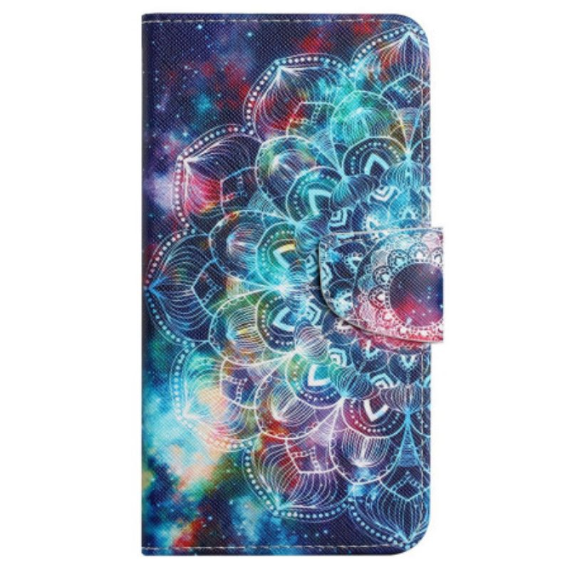 Lederhüllen Samsung Galaxy S24 Plus 5g Buntes Mandala Mit Riemen