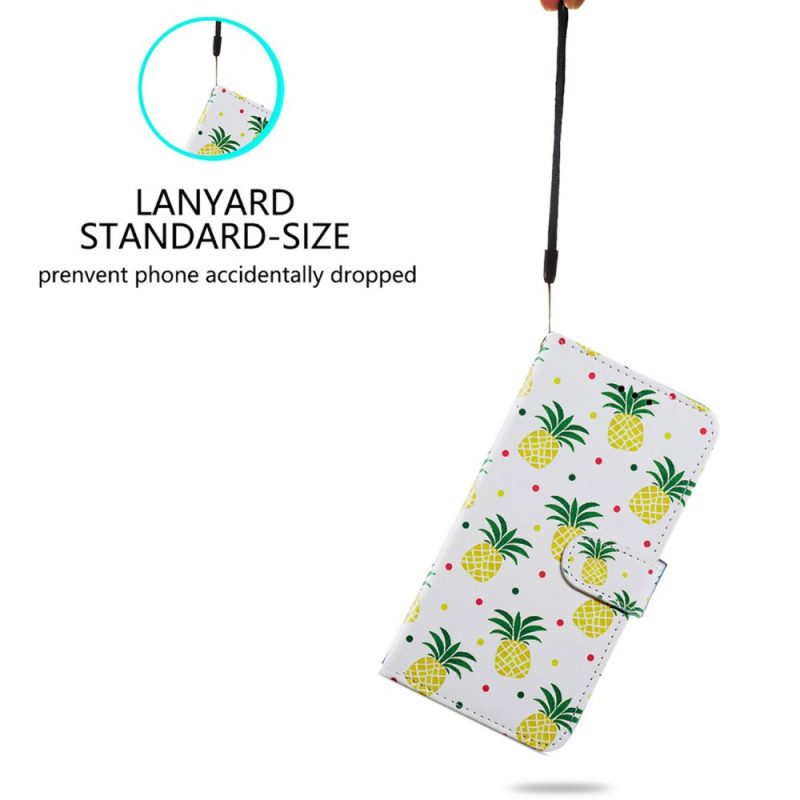 Lederhüllen Samsung Galaxy S24 Plus 5g Handyhülle Ananas Mit Riemen