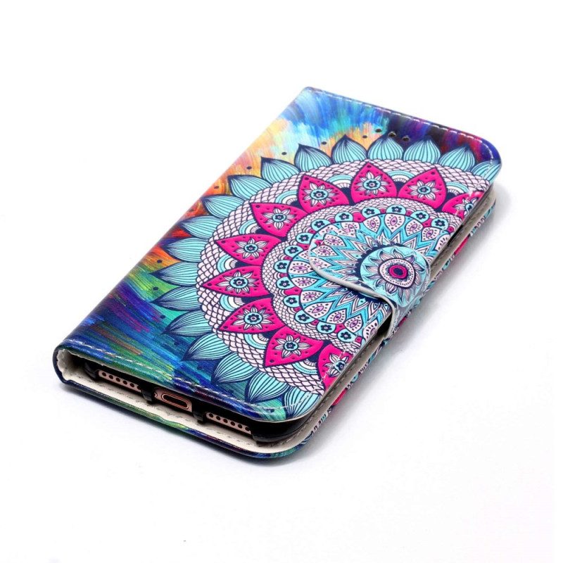 Lederhüllen Samsung Galaxy S24 Plus 5g Handyhülle Mandala-blume Mit Riemen