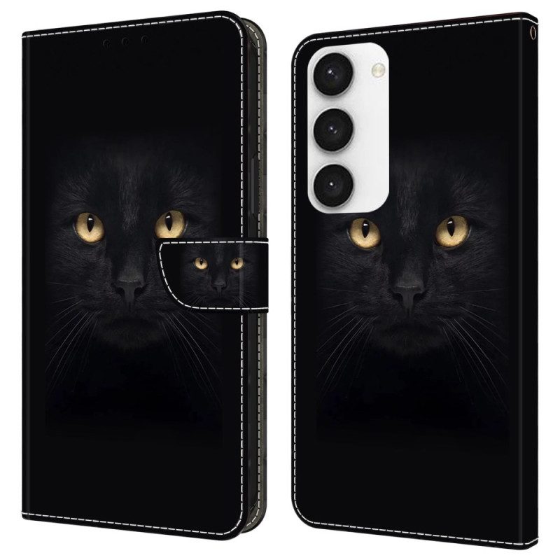 Lederhüllen Samsung Galaxy S24 Plus 5g Schwarze Katze