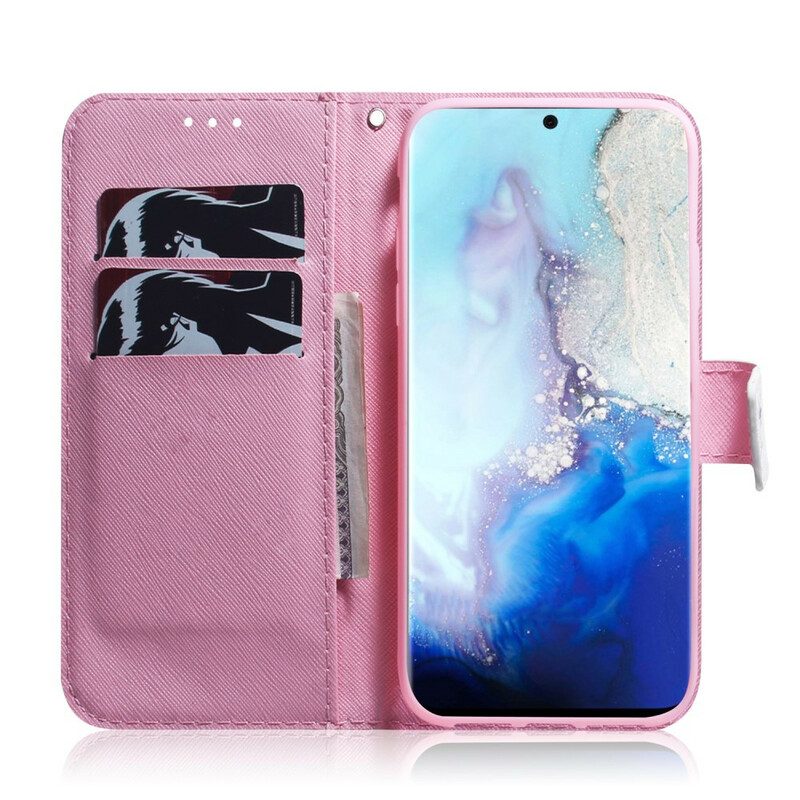 Flip Case Für Samsung Galaxy S20 Blume Staubiges Rosa