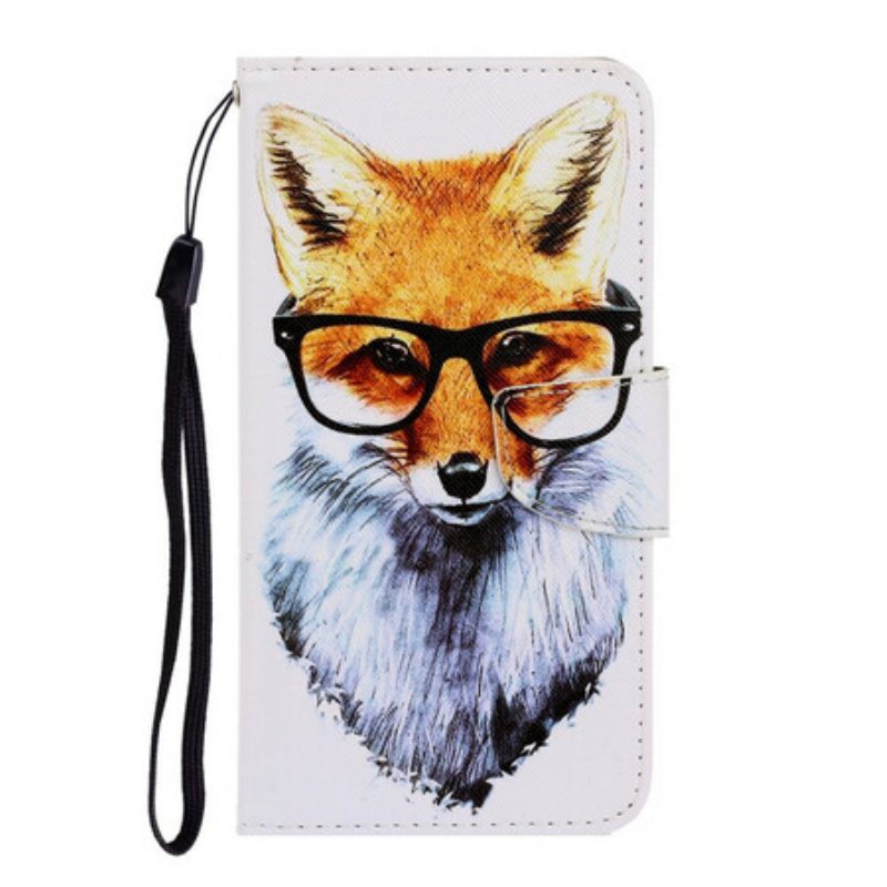 Flip Case Für Samsung Galaxy S20 Mit Kordel Brainy Fox Mit Riemen