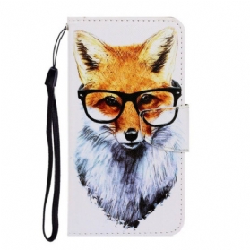 Flip Case Für Samsung Galaxy S20 Mit Kordel Brainy Fox Mit Riemen