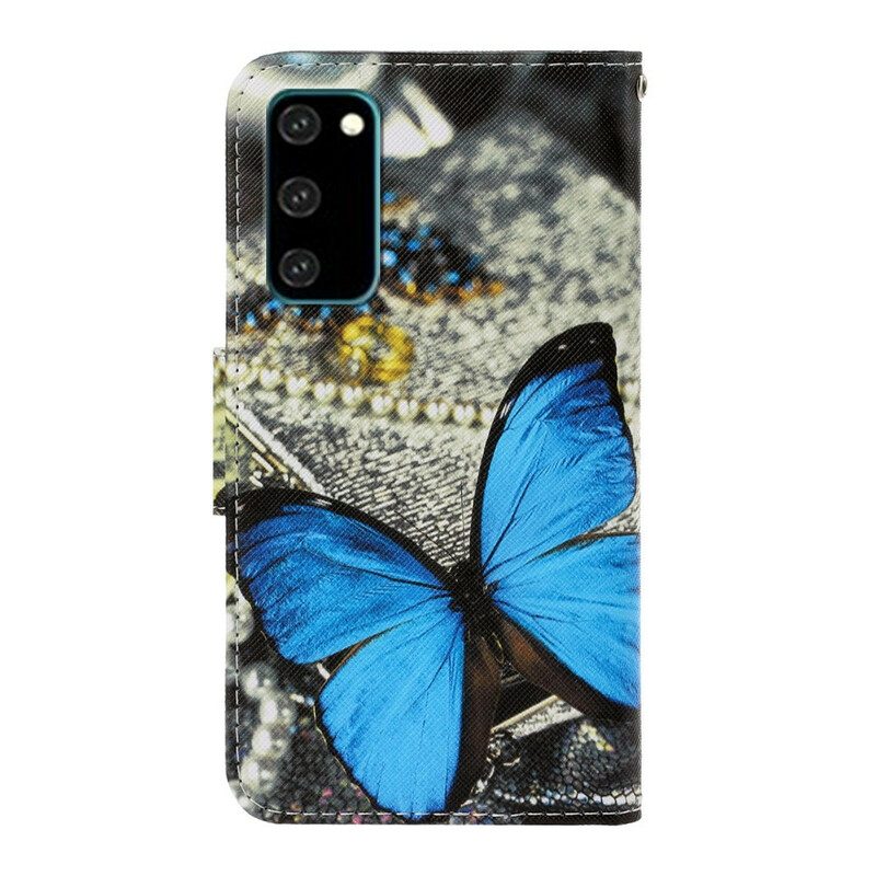 Flip Case Für Samsung Galaxy S20 Mit Kordel Variationen Von Schmetterlingsriemen