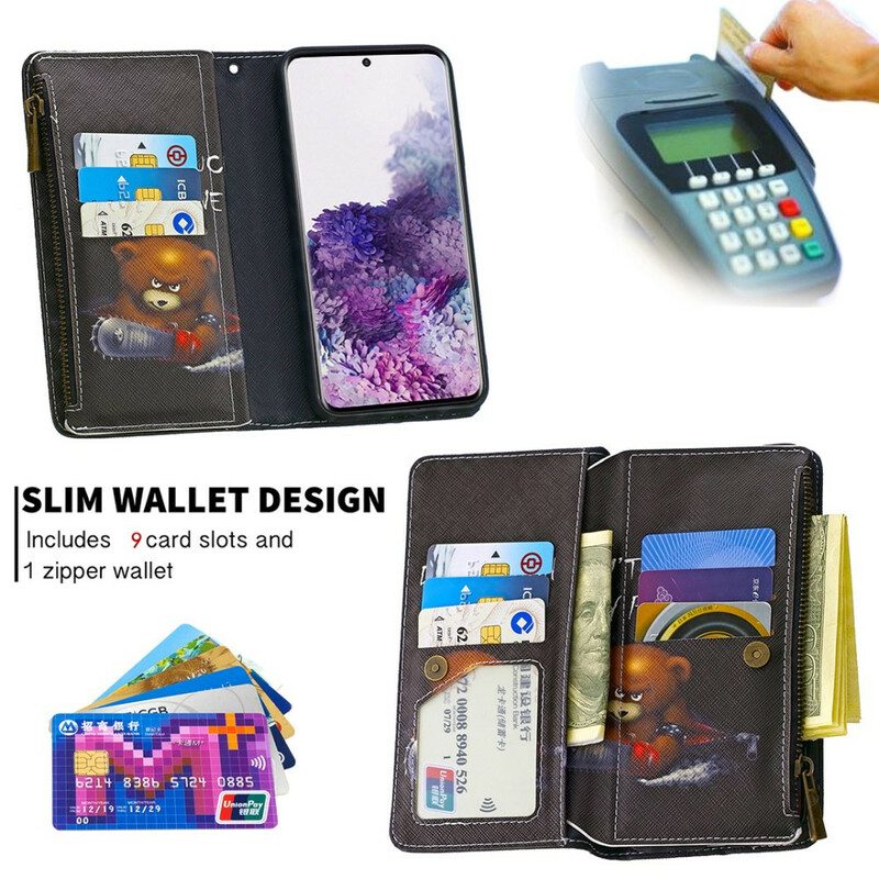 Flip Case Für Samsung Galaxy S20 Taschenbär Mit Reißverschluss