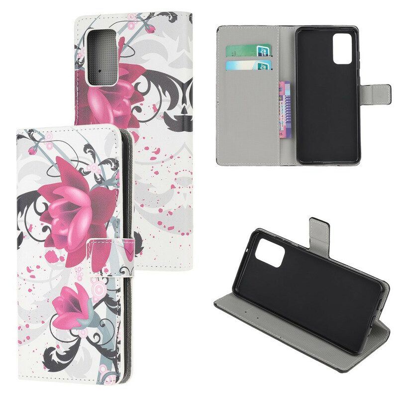 Flip Case Für Samsung Galaxy S20 Tropische Blumen