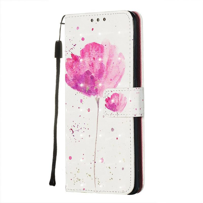 Handyhülle Lederhüllen Für Samsung Galaxy S20 Aquarellmohn