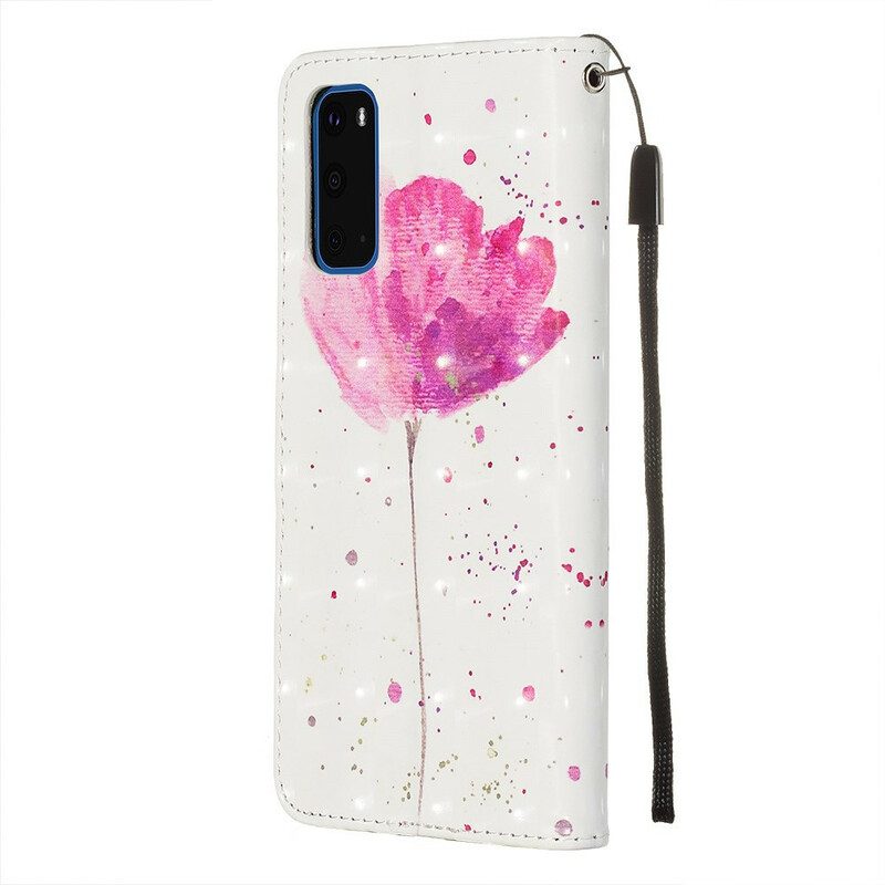 Handyhülle Lederhüllen Für Samsung Galaxy S20 Aquarellmohn