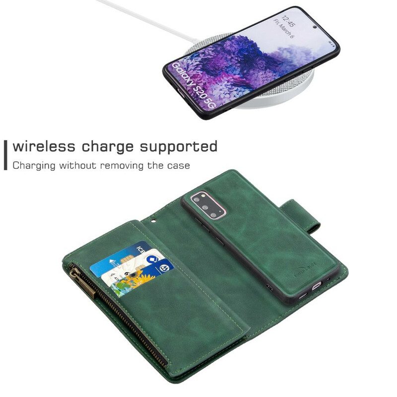 Hülle Flip Case Für Samsung Galaxy S20 Mit Reißverschluss Abnehmbar