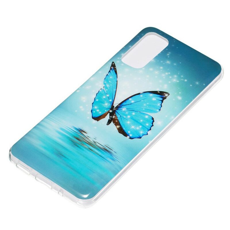 Hülle Für Samsung Galaxy S20 Fluoreszierender Blauer Schmetterling