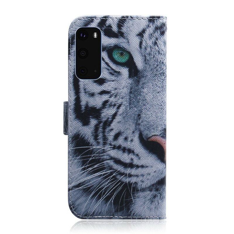 Lederhüllen Für Samsung Galaxy S20 Tigergesicht