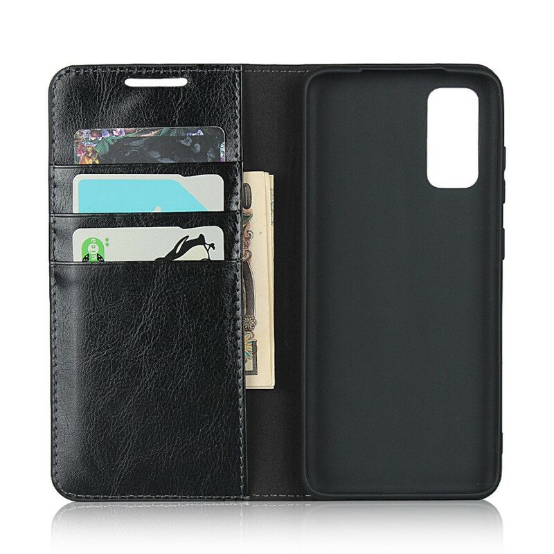 Schutzhülle Für Samsung Galaxy S20 Flip Case Echtes Leder