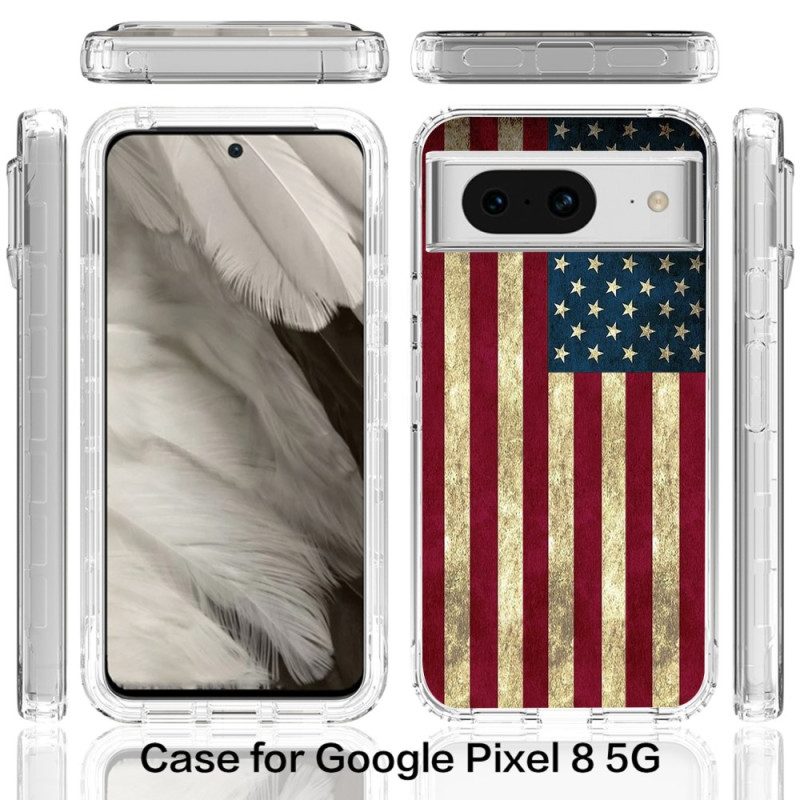 Hülle Google Pixel 8 Handyhülle Verstärkte Amerikanische Flagge