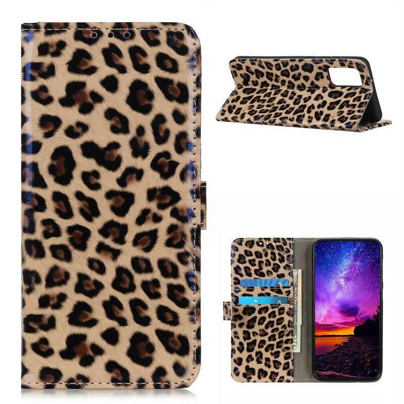 Flip Case Für Samsung Galaxy A02s Einfacher Leopard