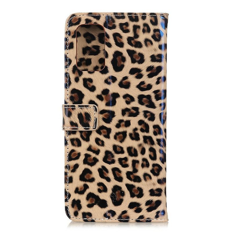 Flip Case Für Samsung Galaxy A02s Einfacher Leopard