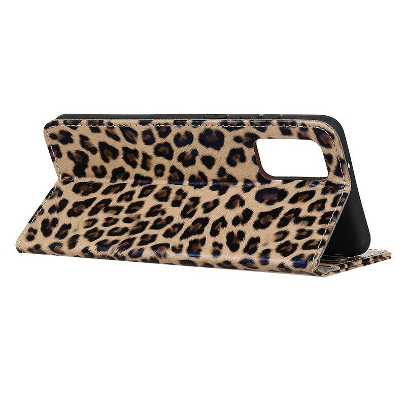 Flip Case Für Samsung Galaxy A02s Einfacher Leopard