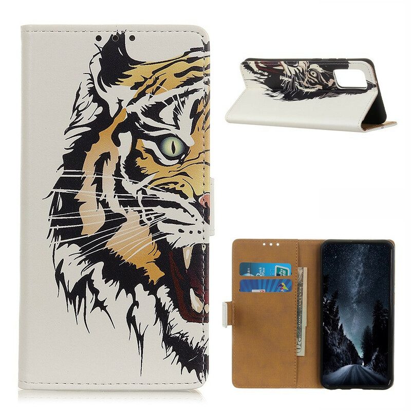 Flip Case Für Samsung Galaxy A02s Wilder Tiger