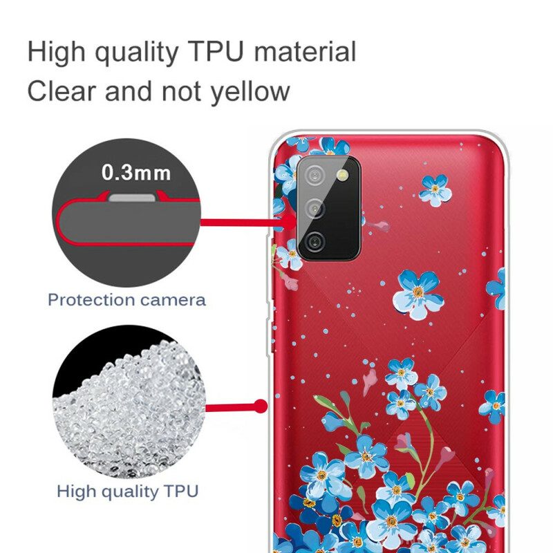 Handyhülle Für Samsung Galaxy A02s Blaue Blumen