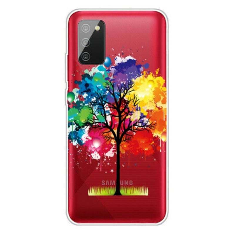 Hülle Für Samsung Galaxy A02s Nahtloser Aquarellbaum