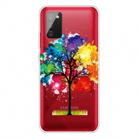 Hülle Für Samsung Galaxy A02s Nahtloser Aquarellbaum