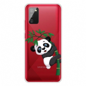 Hülle Für Samsung Galaxy A02s Nahtloser Panda Auf Bambus