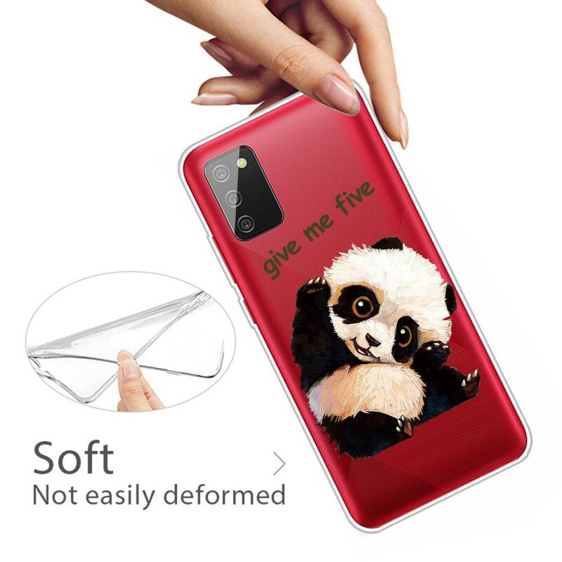 Hülle Für Samsung Galaxy A02s Nahtloser Panda. Gib Mir Fünf