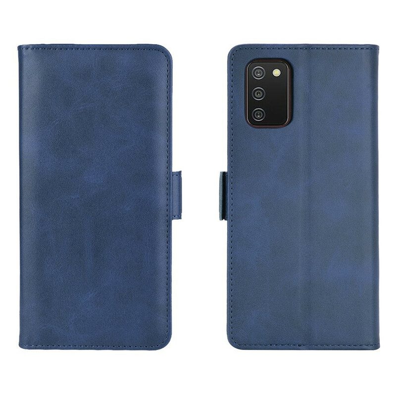 Lederhüllen Für Samsung Galaxy A02s Flip Case Doppelte Klappe